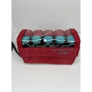 Remington "All That" Hot Roller Hair Pageant 10 Curlers Red Travel Case W/ Clips